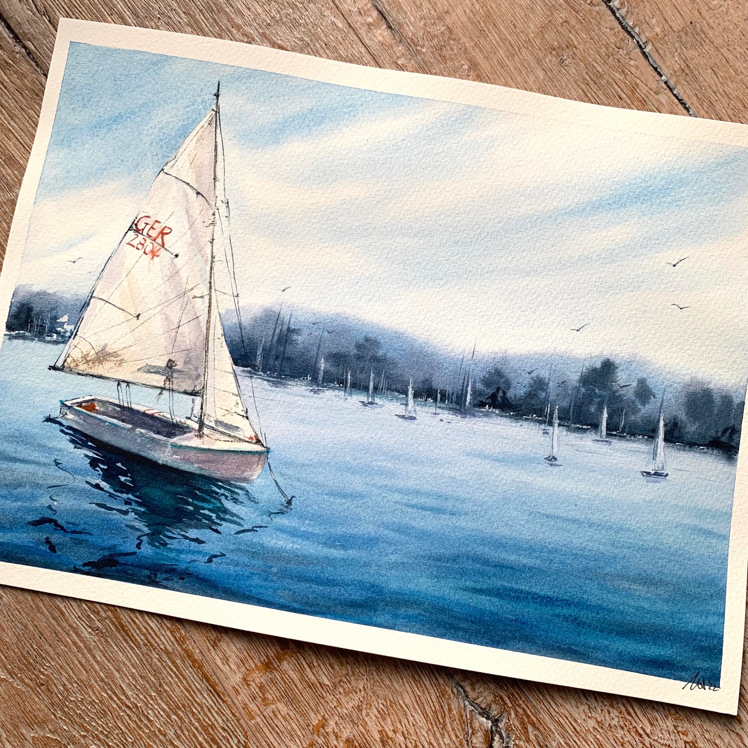 Segelboot Aquarell